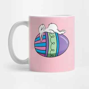 Sleeping Easter Bunny on an Easter Egg Mug